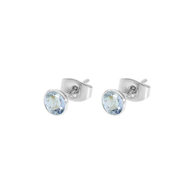 Bottone Stud Earring 0.2" - Silver blue shade