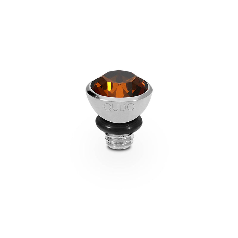 Bottone Top 0.2" - Silver smoked amber