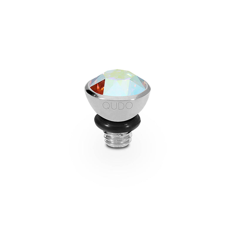 Bottone Top 0.2" - Silver crystal aurora boreale