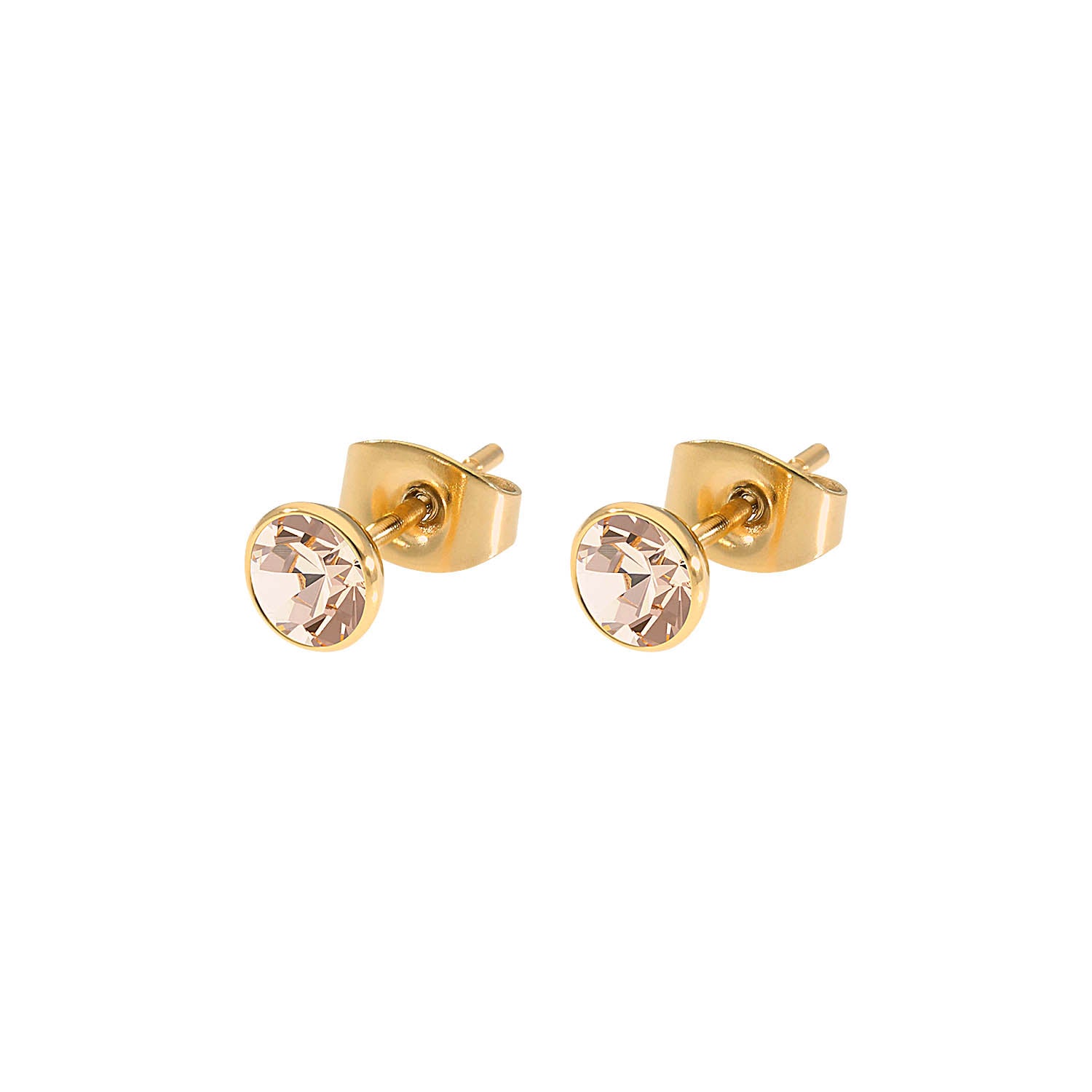 Bottone Stud Earring 0.2" - Gold light peach