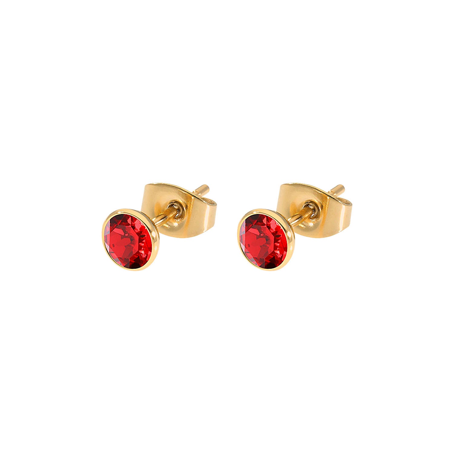 Bottone Stud Earring 0.2" - Gold scarlet
