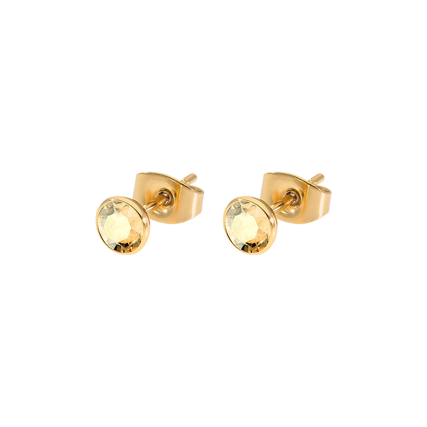 Bottone Stud Earring 0.2" - Gold golden shadow