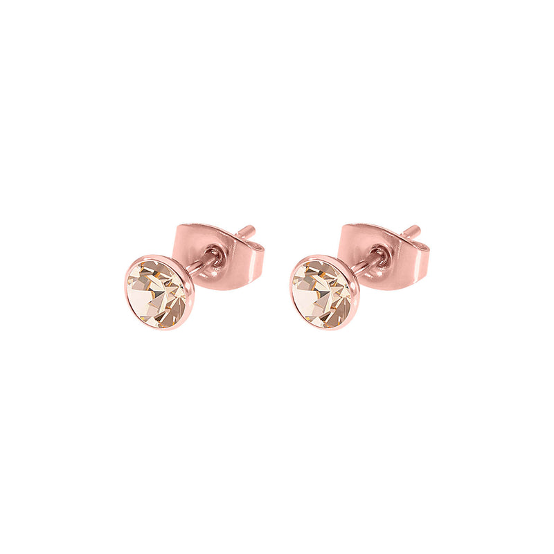 Bottone Stud Earring 0.2" - Rose Gold light peach