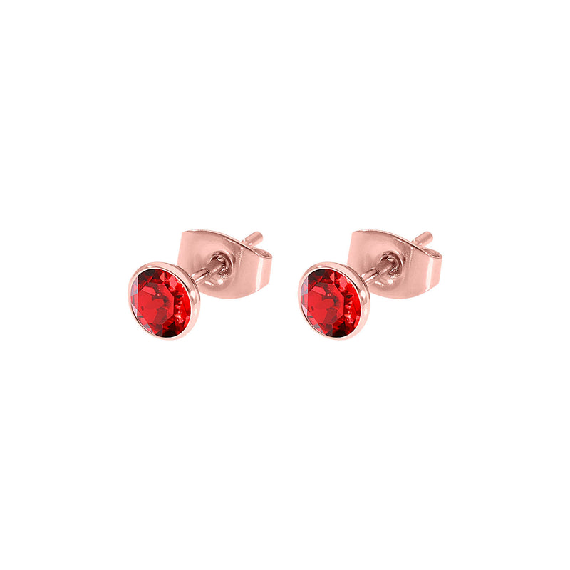 Bottone Stud Earring 0.2" - Rose Gold scarlet