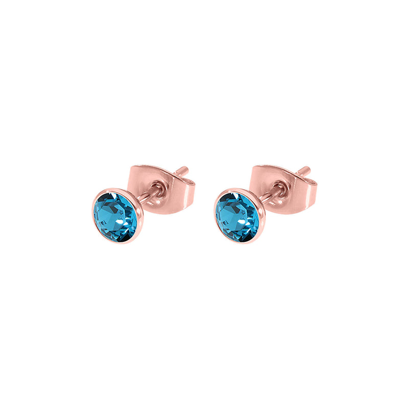 Bottone Stud Earring 0.2" - Rose Gold indicolite