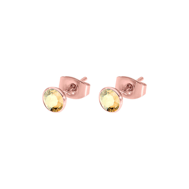 Bottone Stud Earring 0.2" - Rose Gold golden shadow