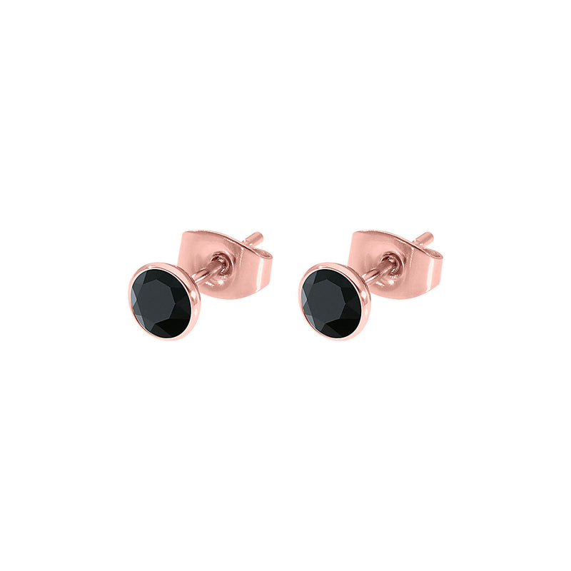 Bottone Stud Earring 0.2" - Rose Gold jet