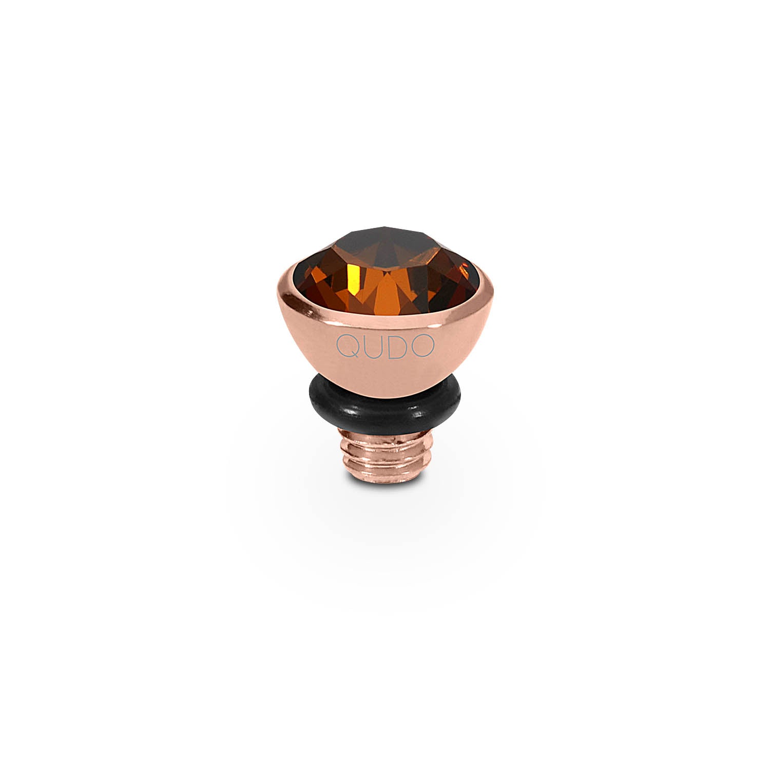 Bottone Top 0.2" - Rose Gold smoked amber