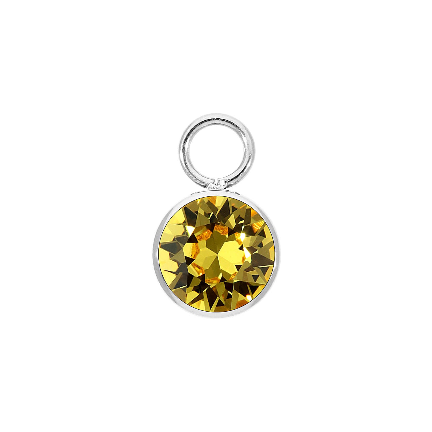Bottone Charm 0.4" - Silver light topaz