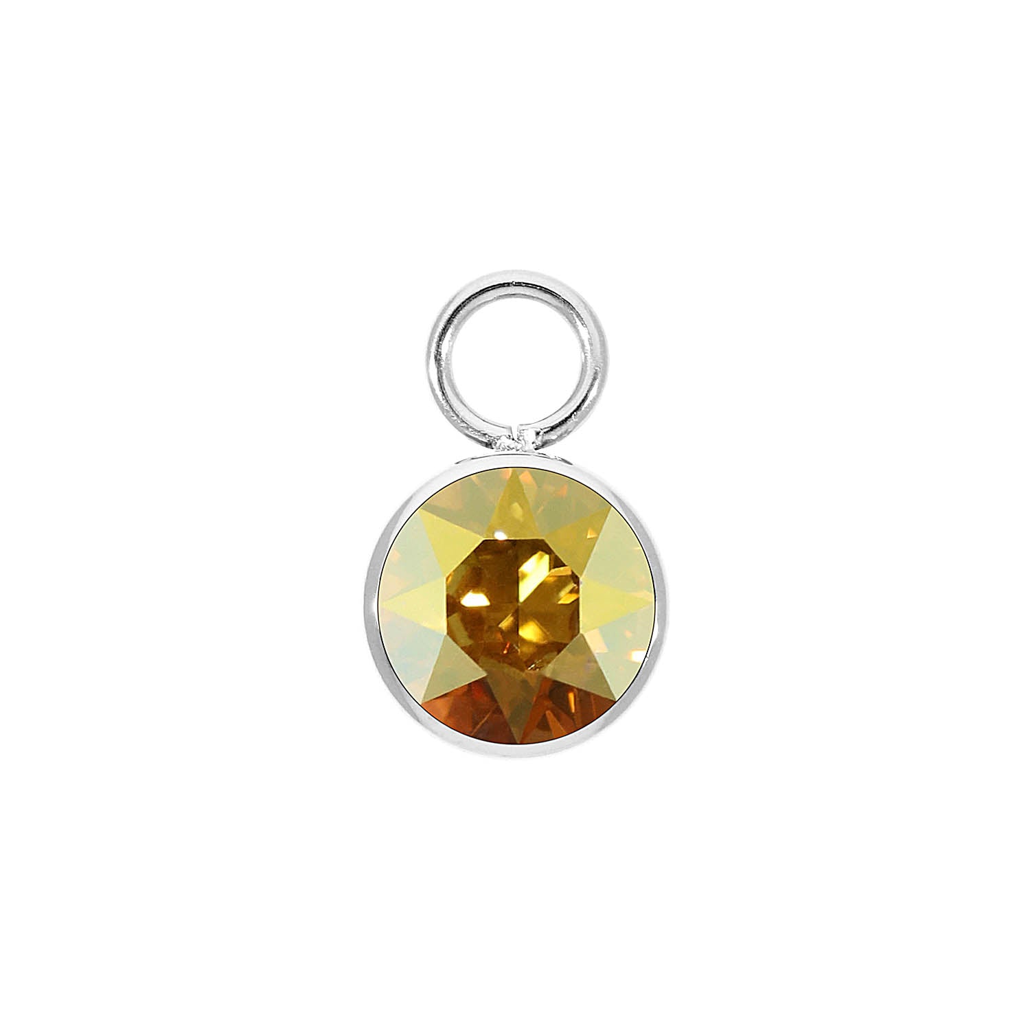 Bottone Charm 0.4" - Silver metallic sunshine