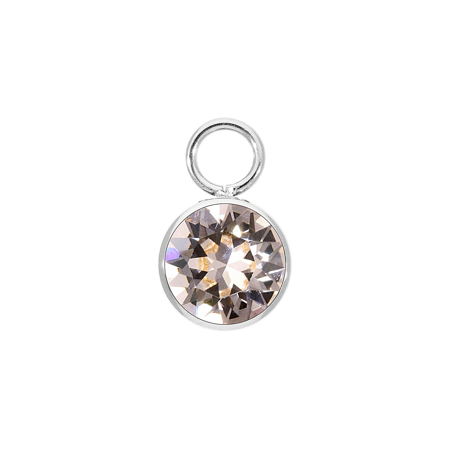 Bottone Charm 0.4" - Silver silk