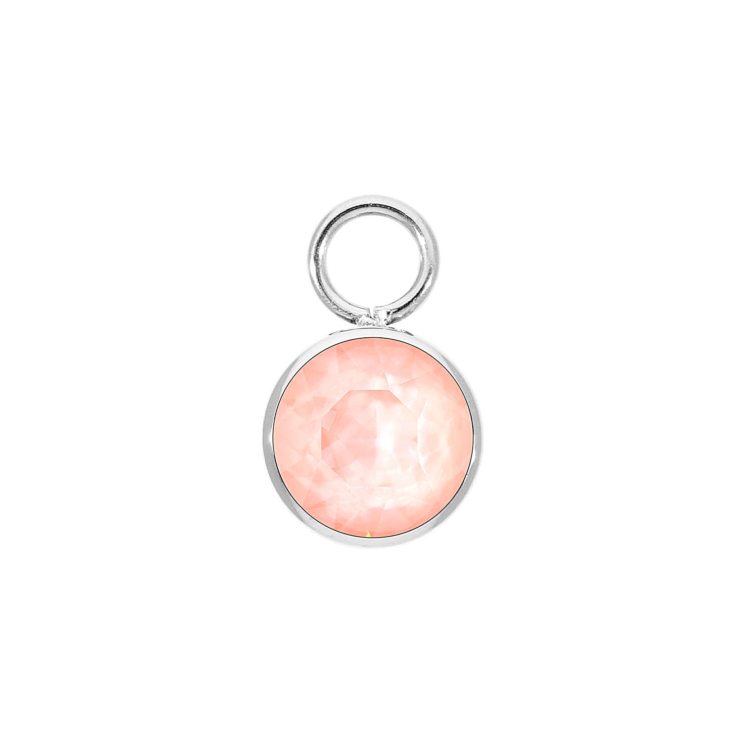 Bottone Charm 0.4" - Silver Crystal Flamingo Ignite
