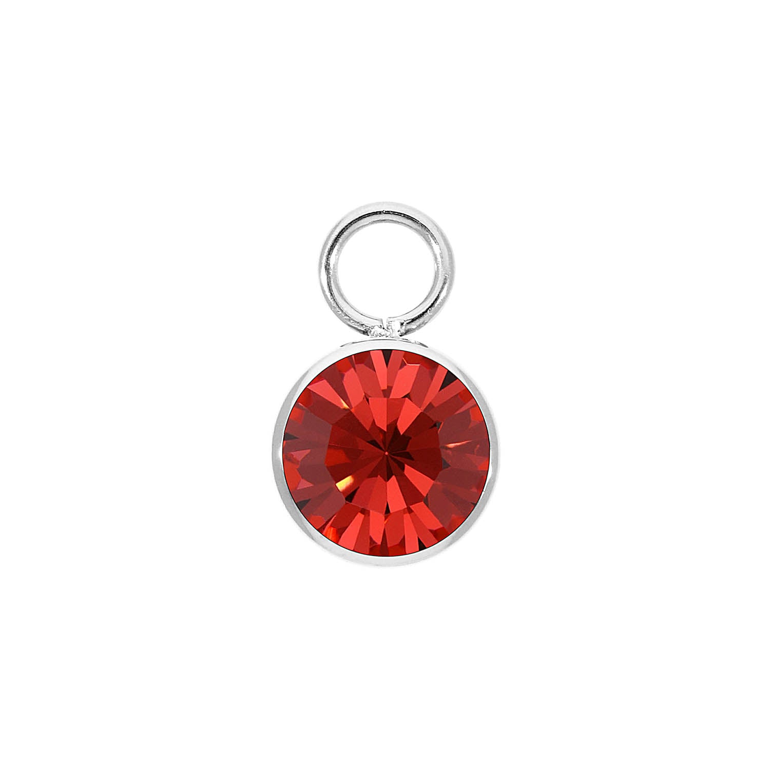 Bottone Charm 0.4" - Silver padparadscha