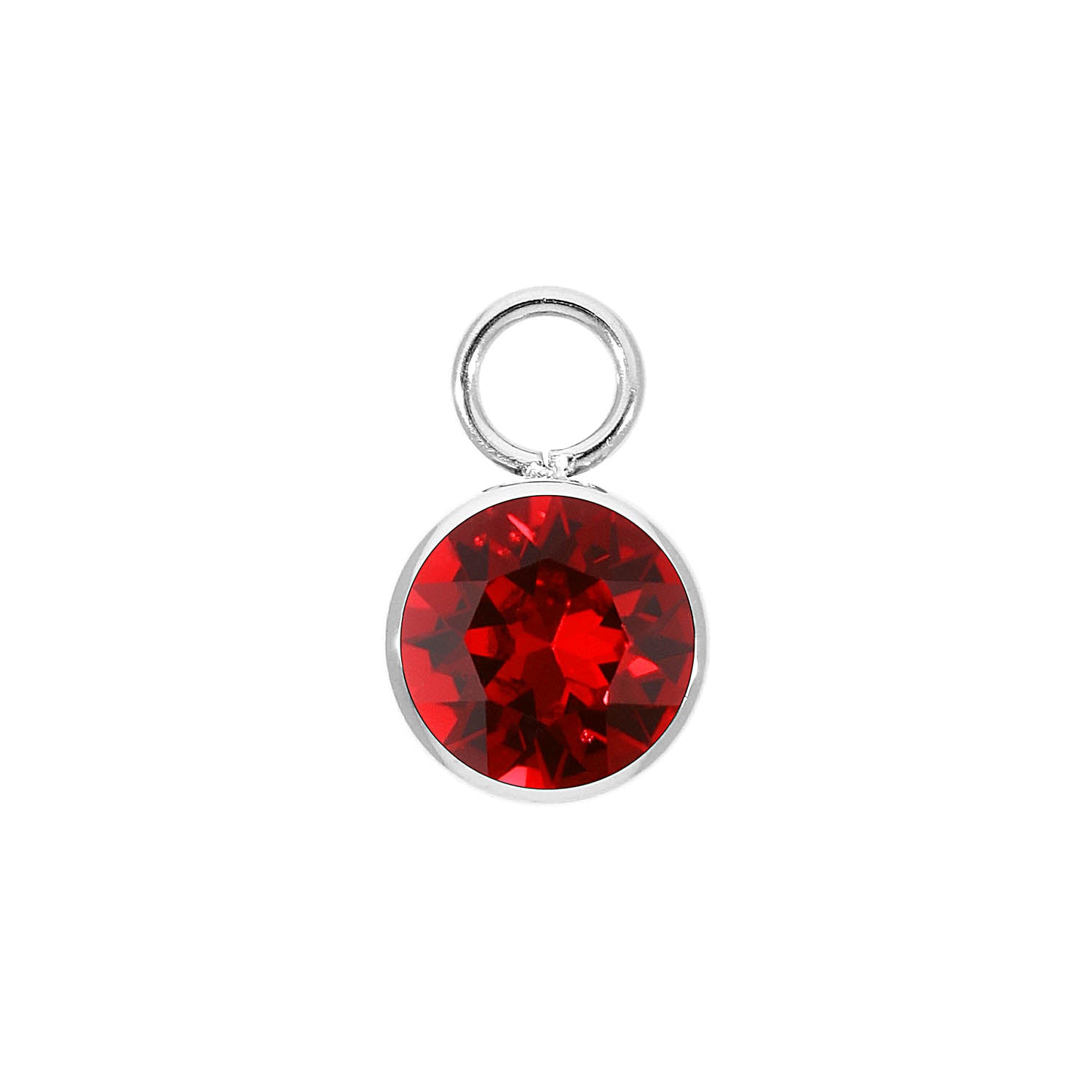 Bottone Charm 0.4" - Silver scarlet