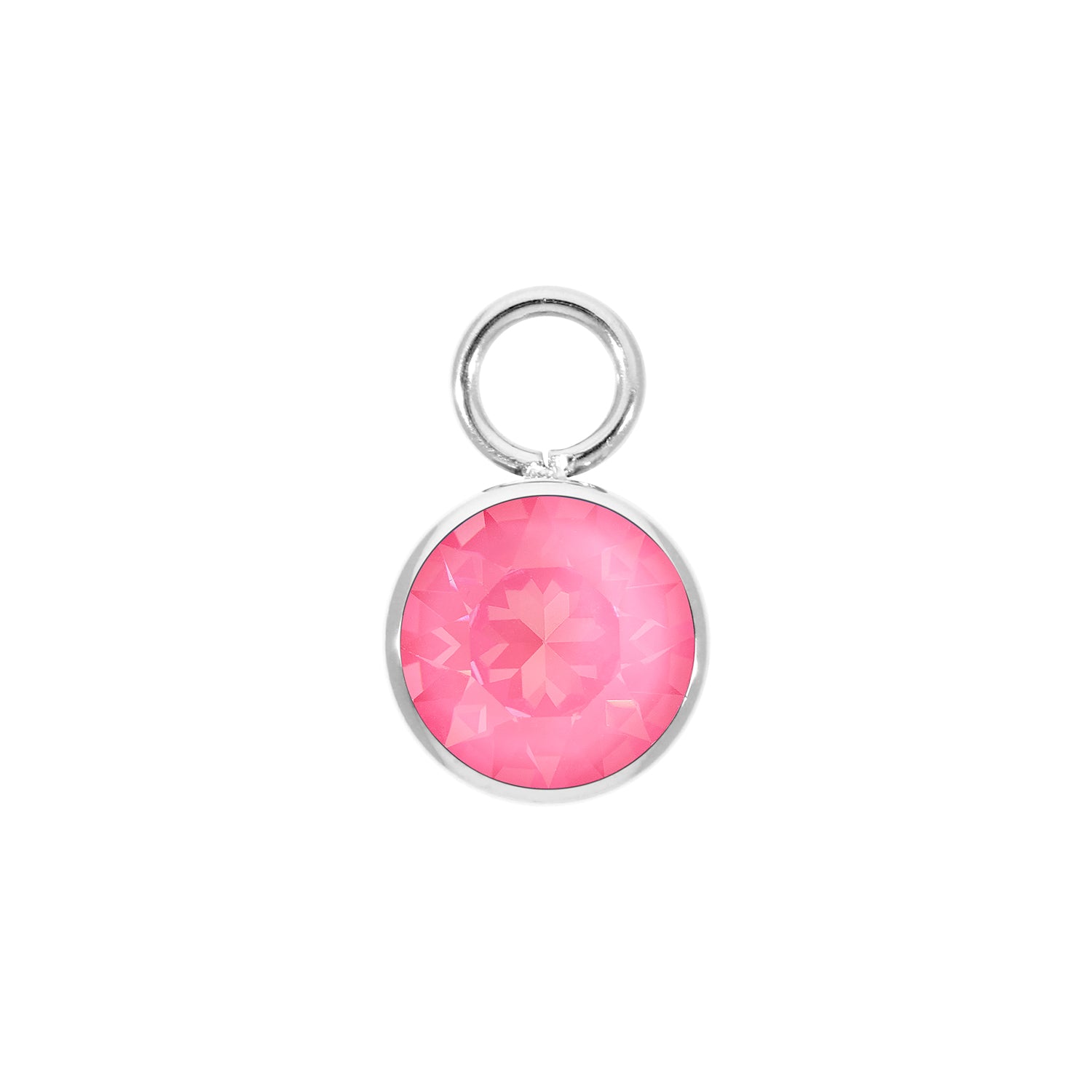 Bottone Charm 0.4" - Silver Crystal Dahlia Ignite