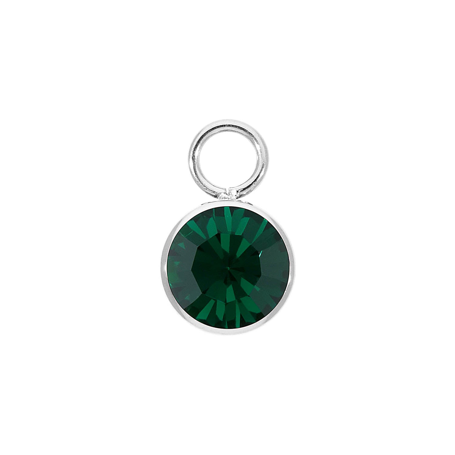 Bottone Charm 0.4" - Silver emerald