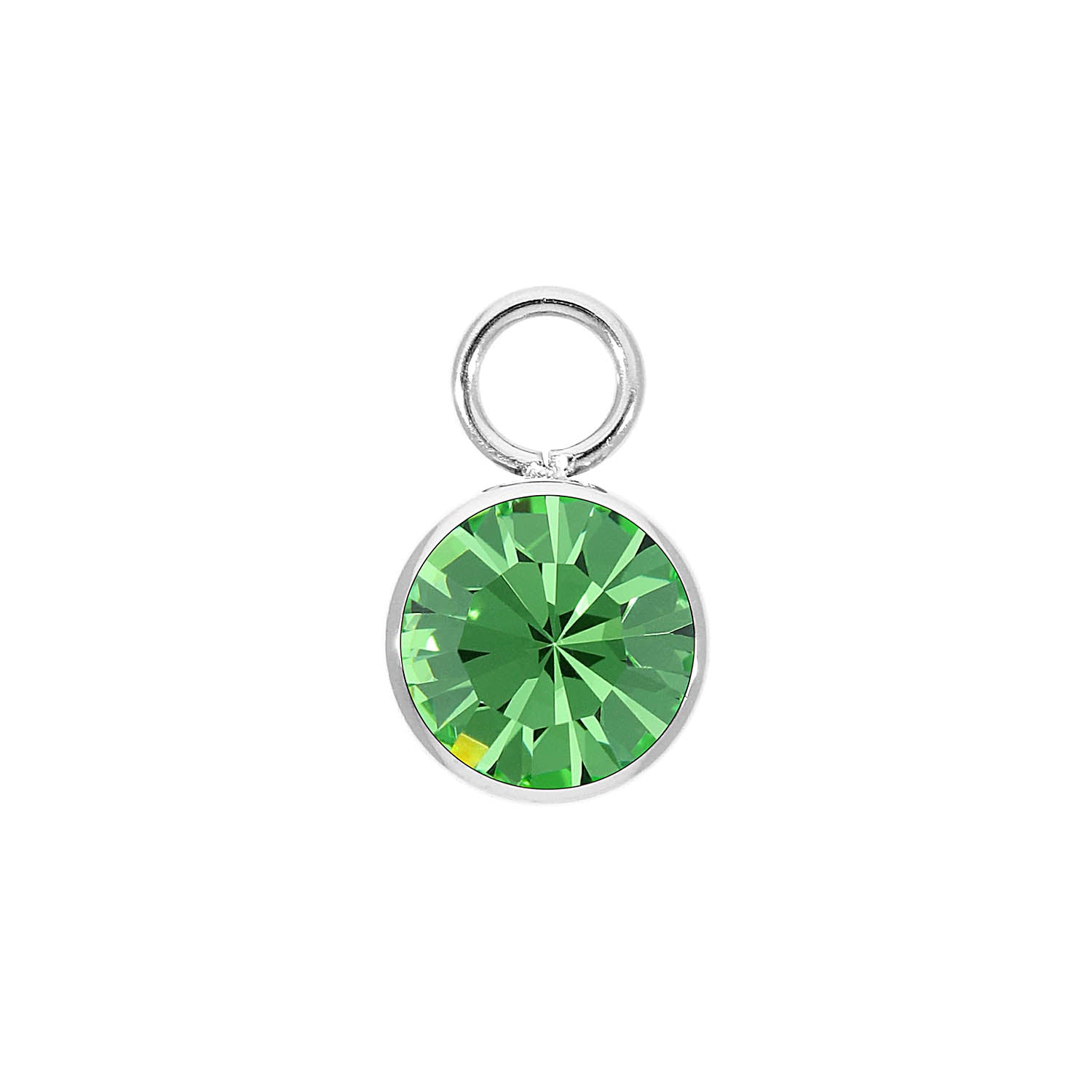 Bottone Charm 0.4" - Silver peridot