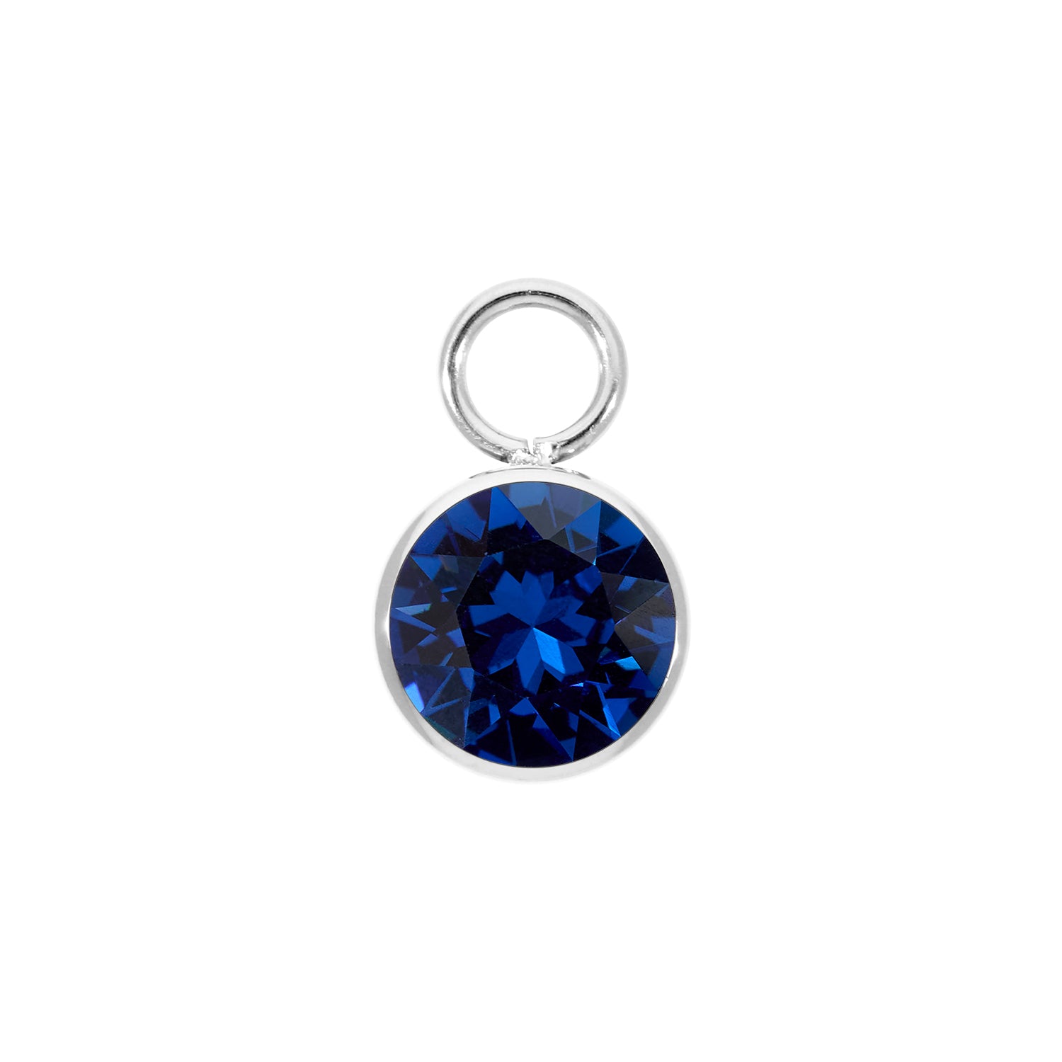 Bottone Charm 0.4" - Silver ReCreated Dark Sapphire
