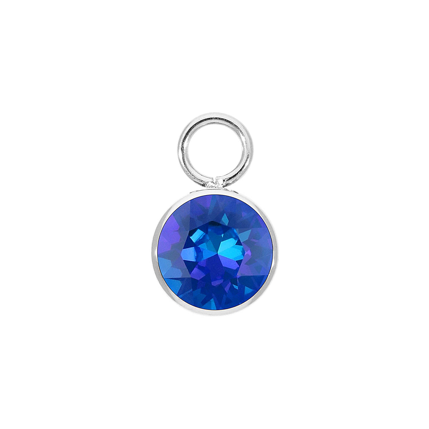 Bottone Charm 0.4" - Silver royal blue delite