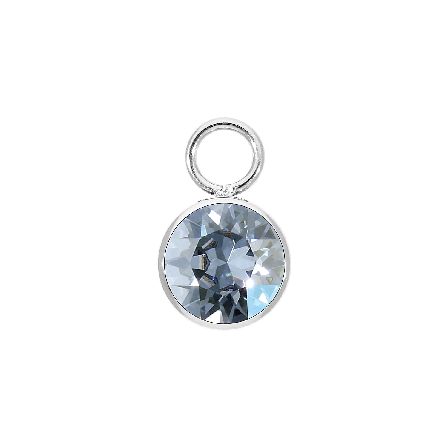 Bottone Charm 0.4" - Silver blue shade