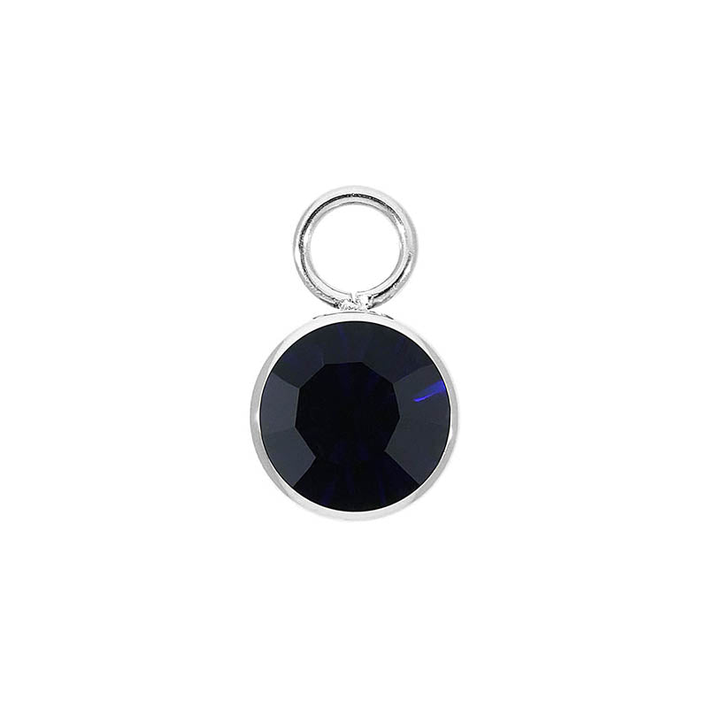 Bottone Charm 0.4" - Silver Dark Indigo