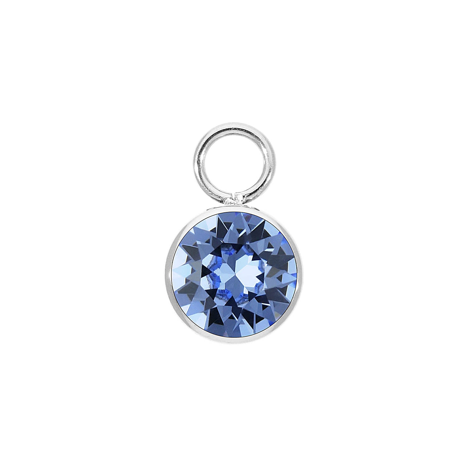 Bottone Charm 0.4" - Silver light sapphire