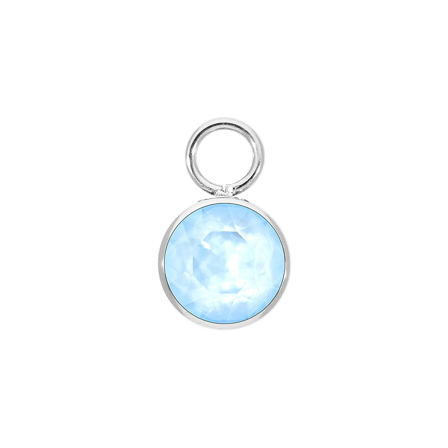 Bottone Charm 0.4" - Silver crystal sky ignite