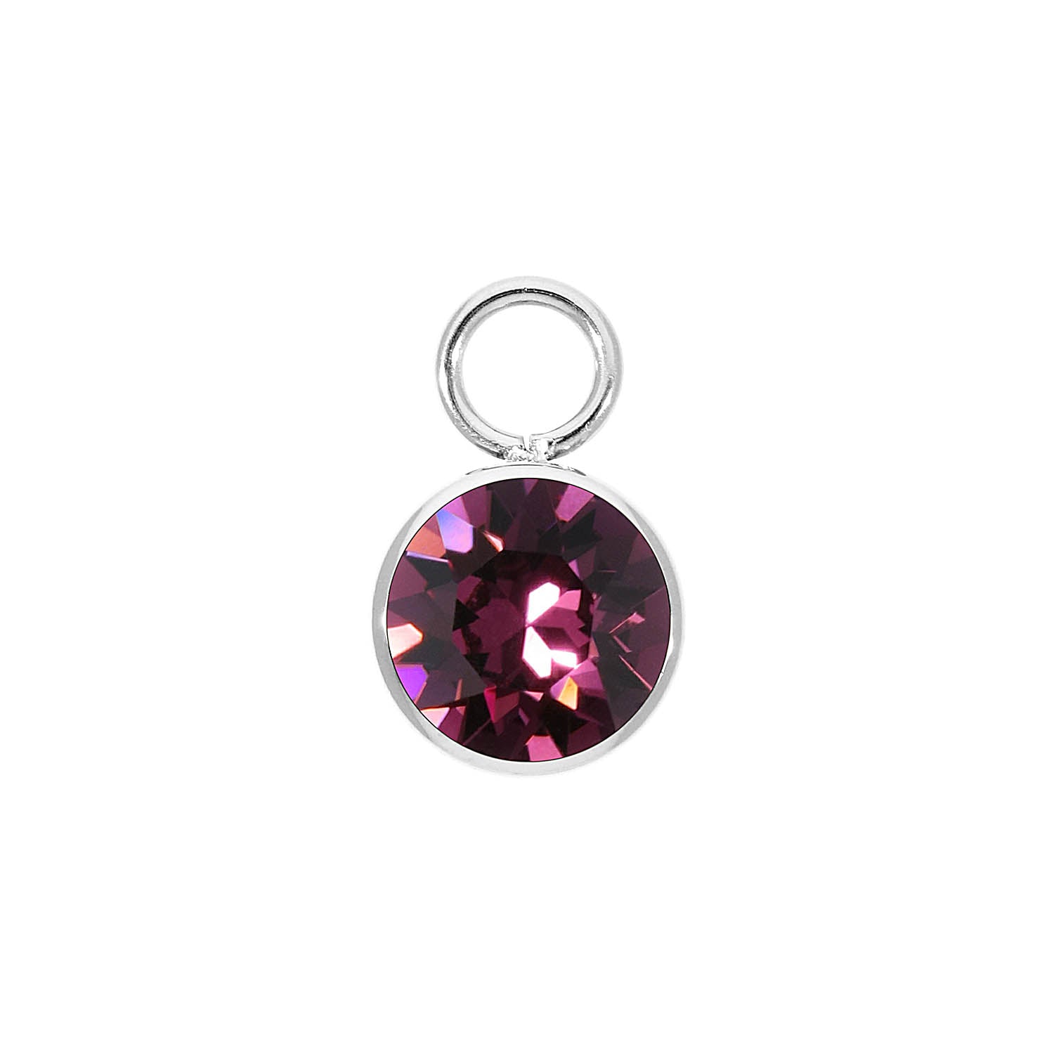 Bottone Charm 0.4" - Silver amethyst