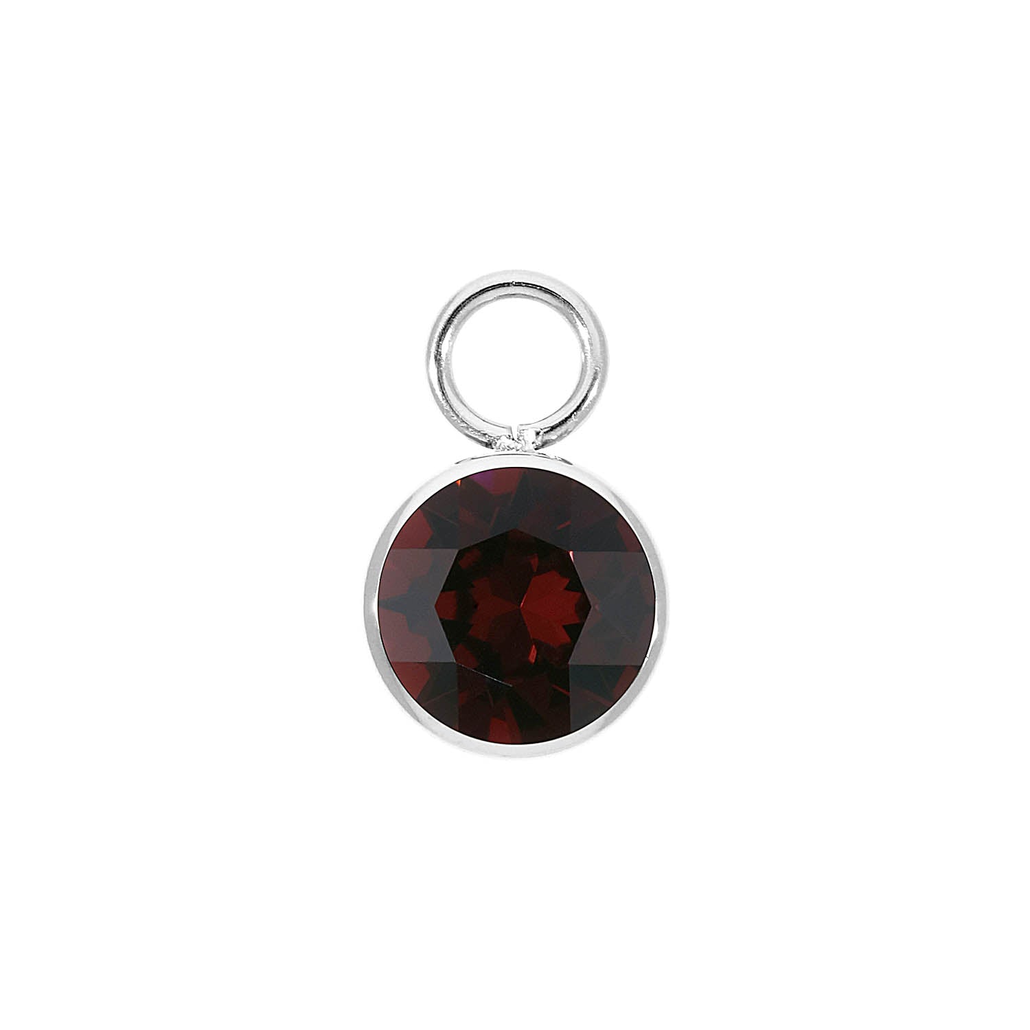 Bottone Charm 0.4" - Silver Burgundy