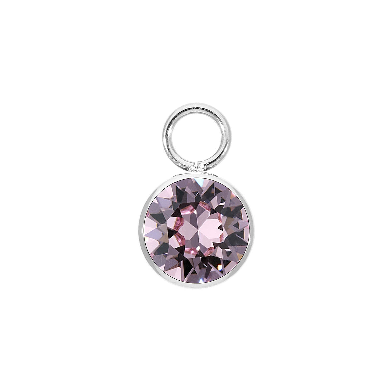 Bottone Charm 0.4" - Silver light amethyst