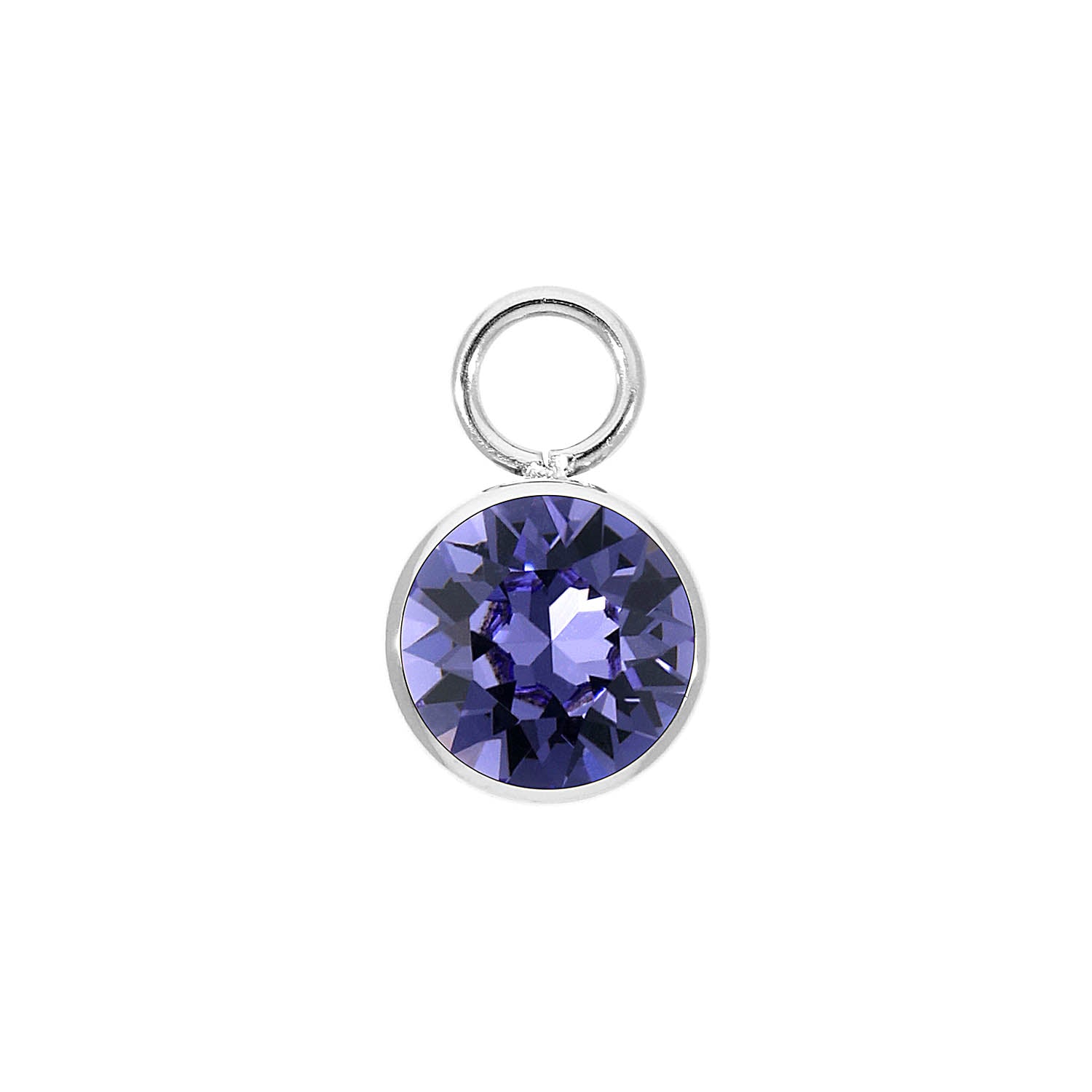 Bottone Charm 0.4" - Silver tanzanite