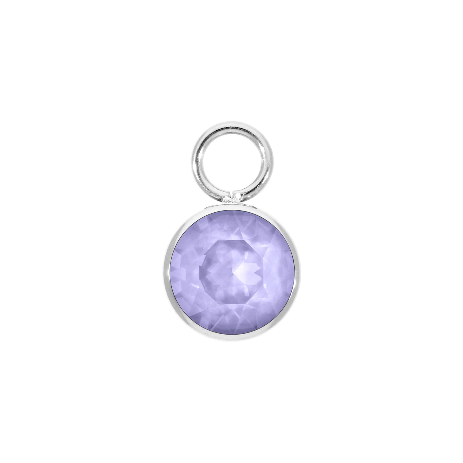 Bottone Charm 0.4" - Silver Crystal Purple Ignite