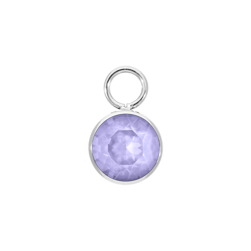 Bottone Charm 0.4" - Silver Crystal Purple Ignite