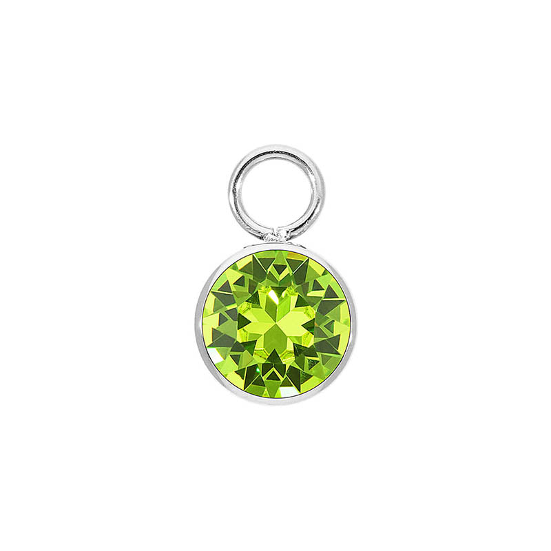 Bottone Charm 0.4" - Silver Citrus Green