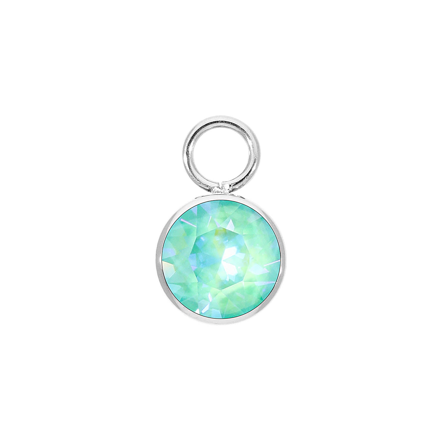 Bottone Charm 0.4" - Silver silky sage delite