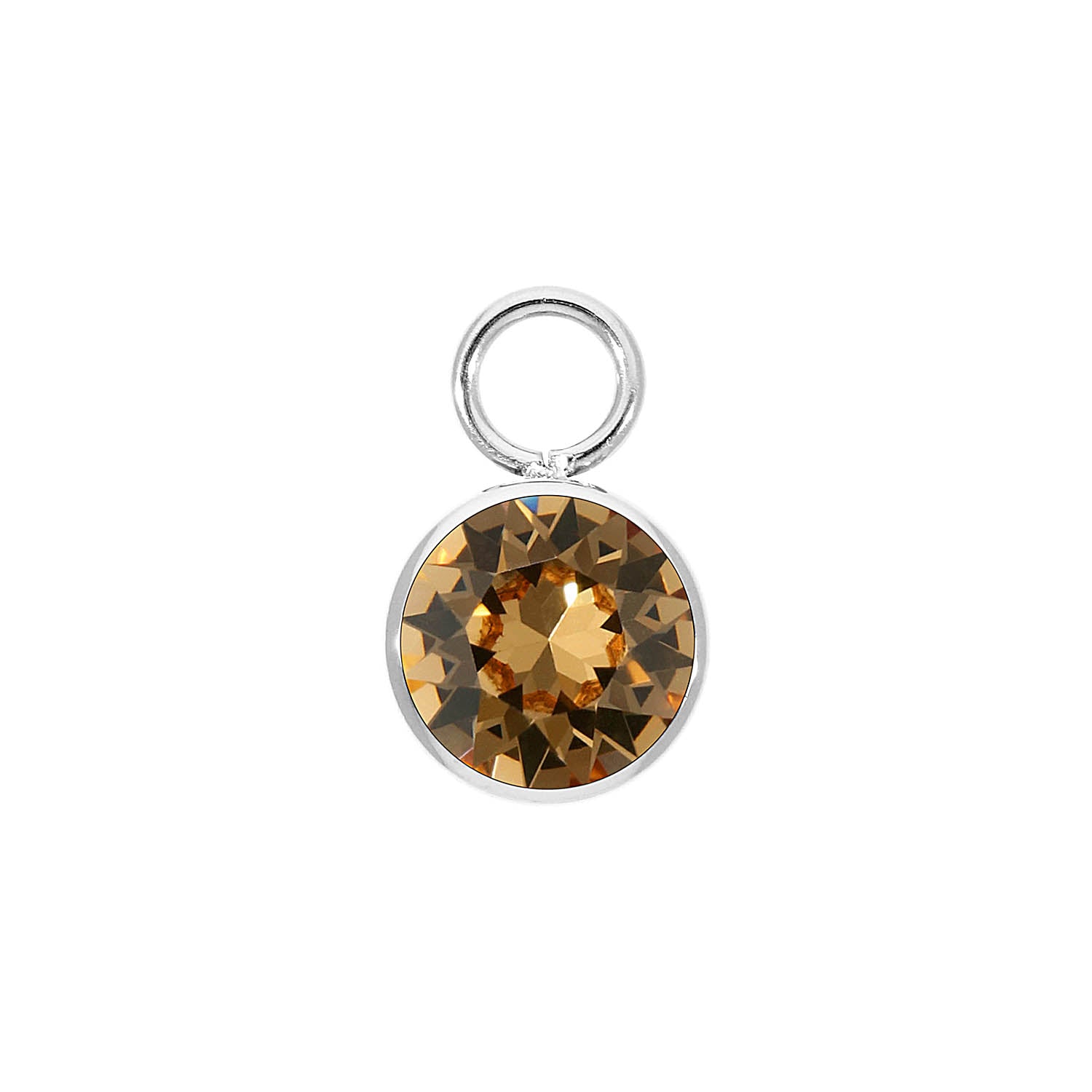 Bottone Charm 0.4" - Silver light colorado topaz