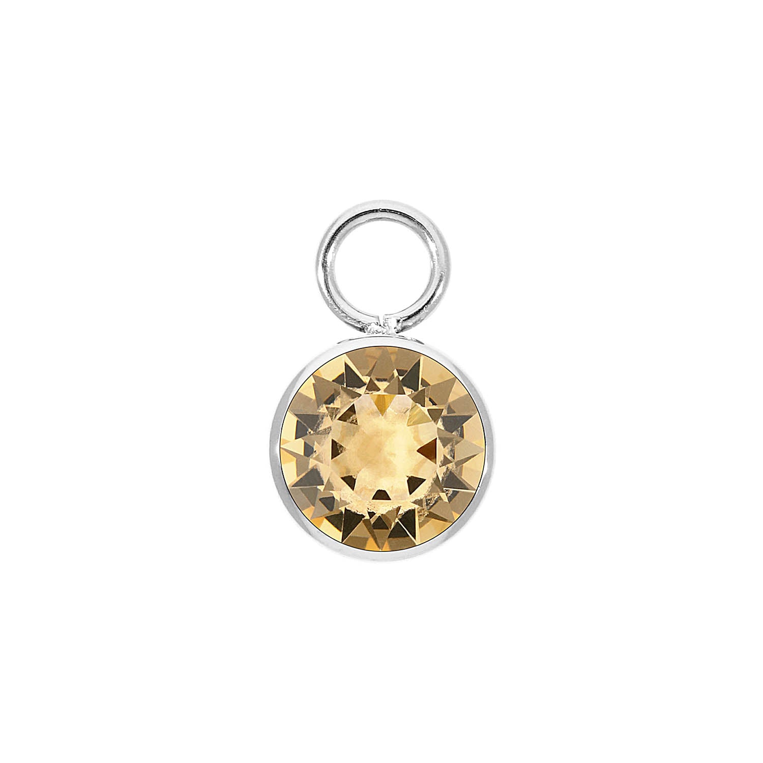 Bottone Charm 0.4" - Silver light colorado topaz ignite
