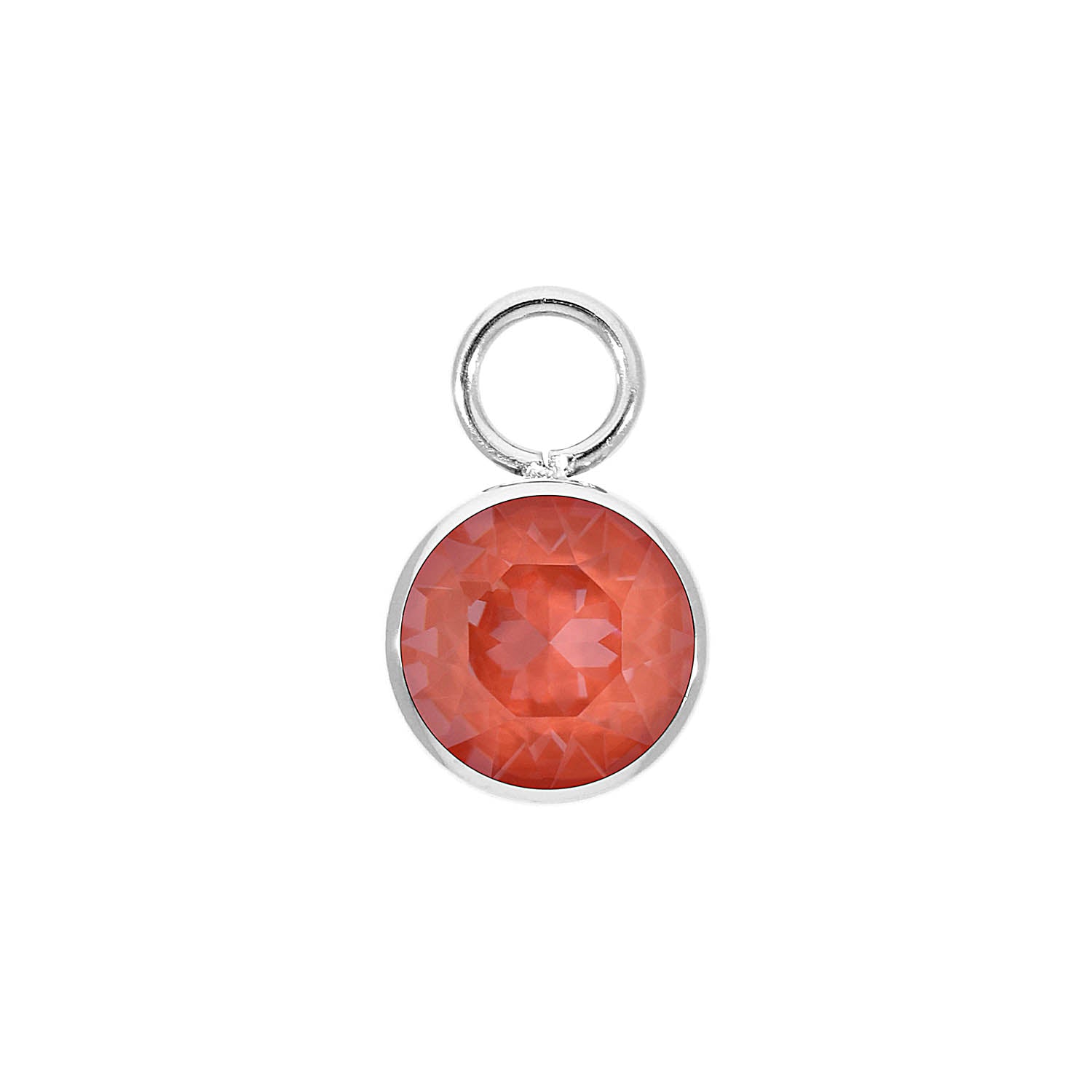 Bottone Charm 0.4" - Silver crystal maroon ignite