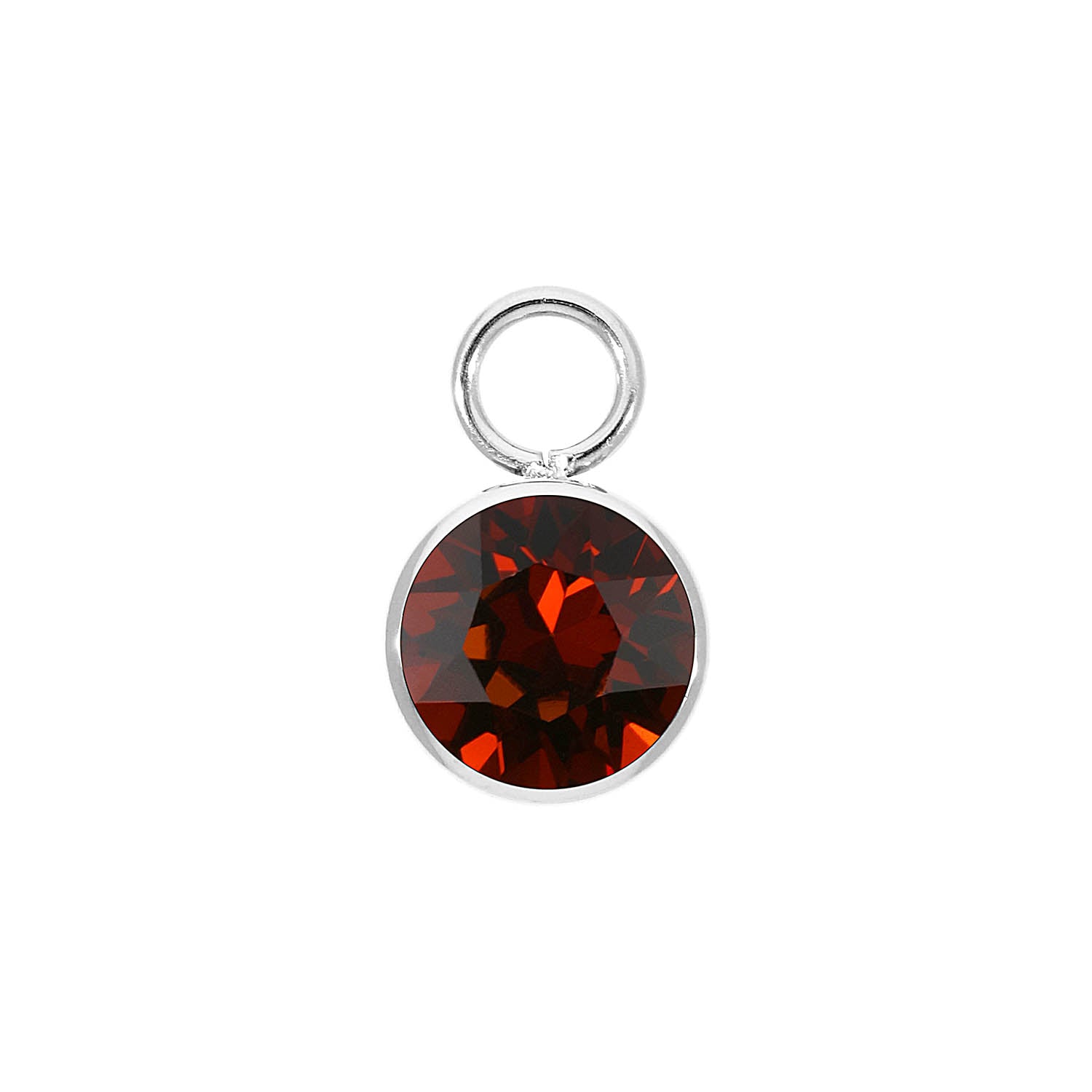 Bottone Charm 0.4" - Silver smoked amber