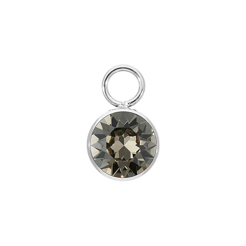 Bottone Charm 0.4" - Silver Greige
