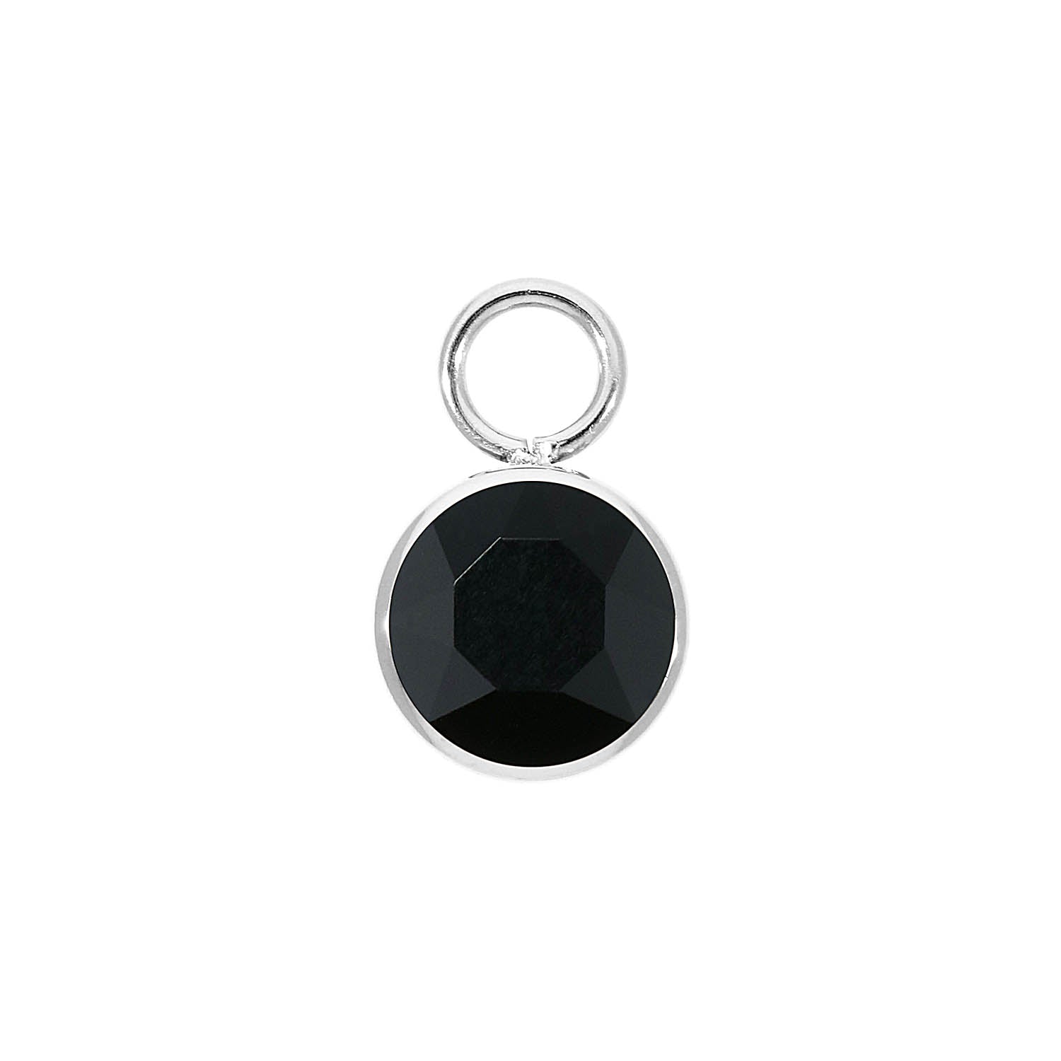 Bottone Charm 0.4" - Silver jet