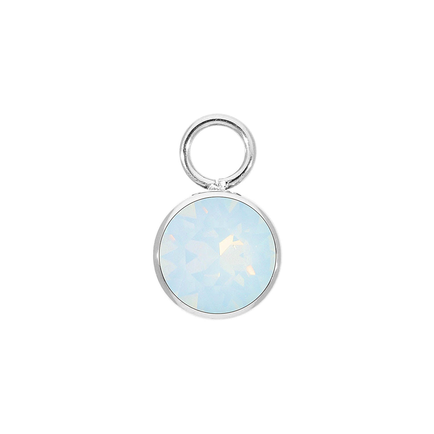 Bottone Charm 0.4" - Silver white opal