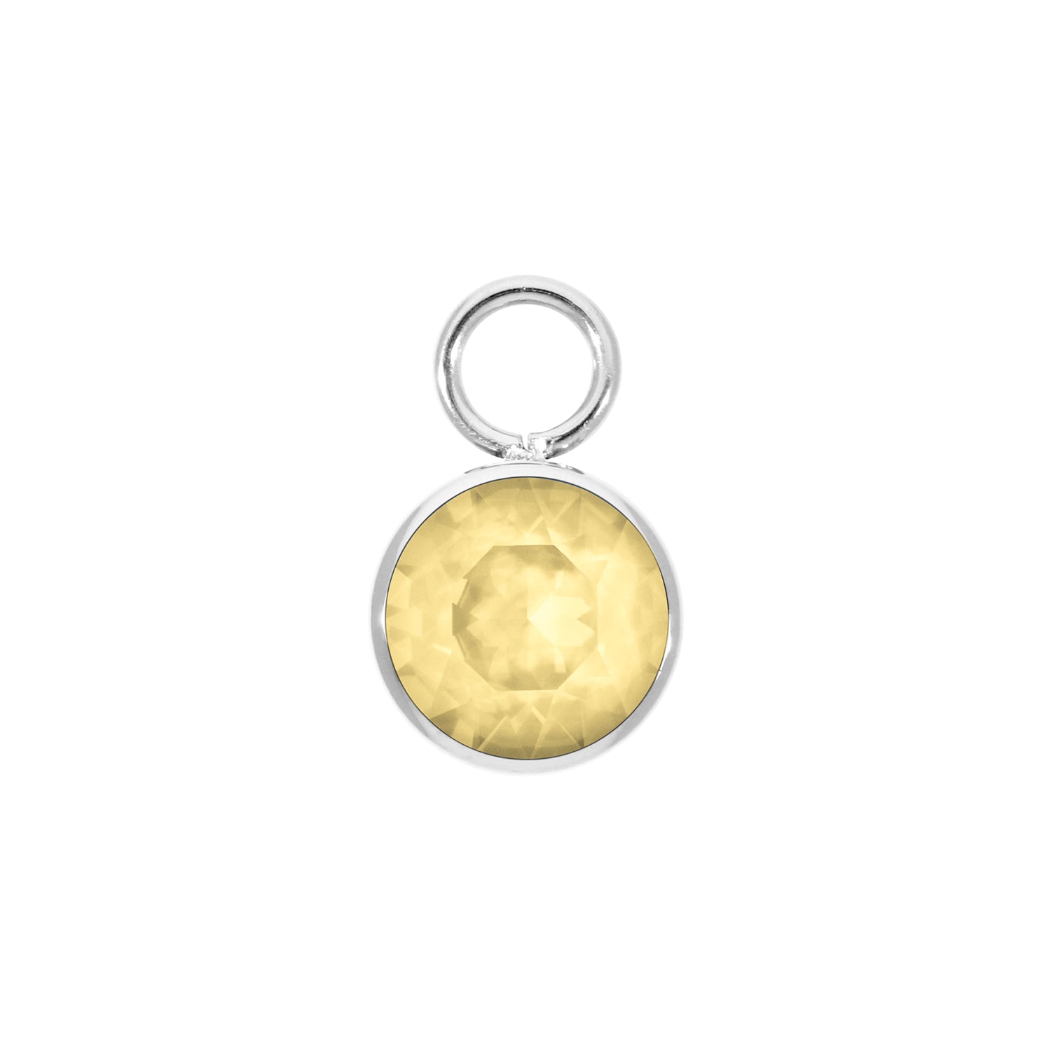 Bottone Charm 0.4" - Silver Recreated Dark Jonquil