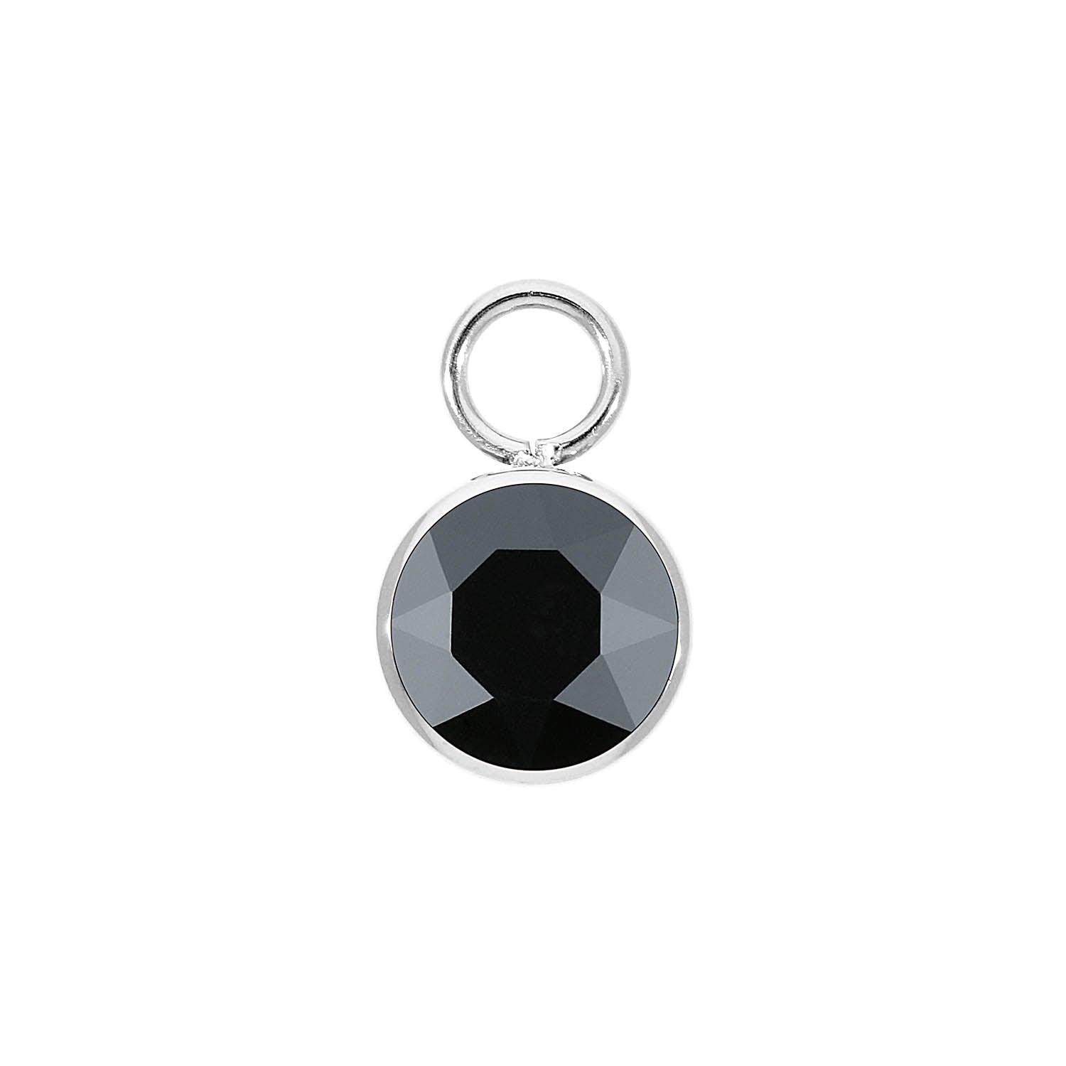 Bottone Charm 0.4" - Silver jet hematite