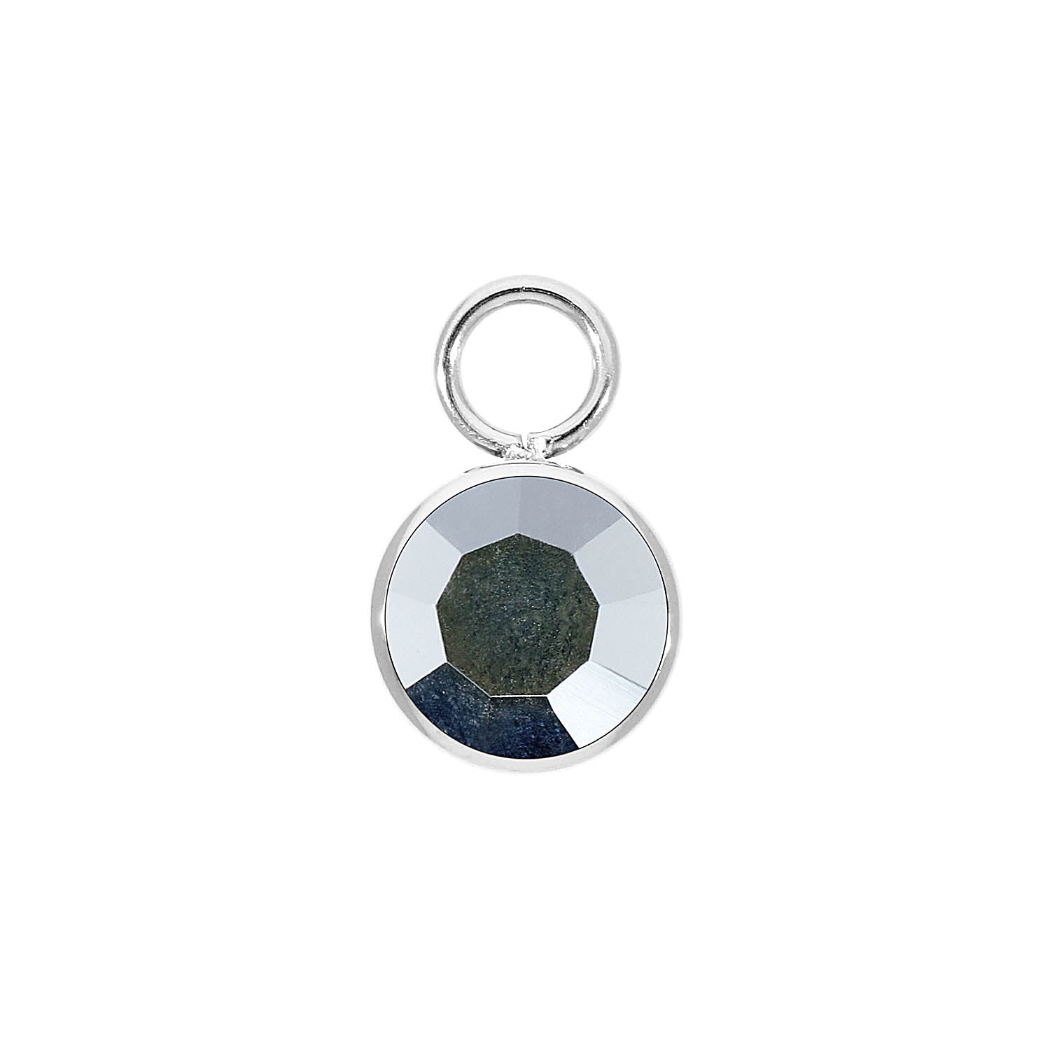 Bottone Charm 0.4" - Silver crystal labrador