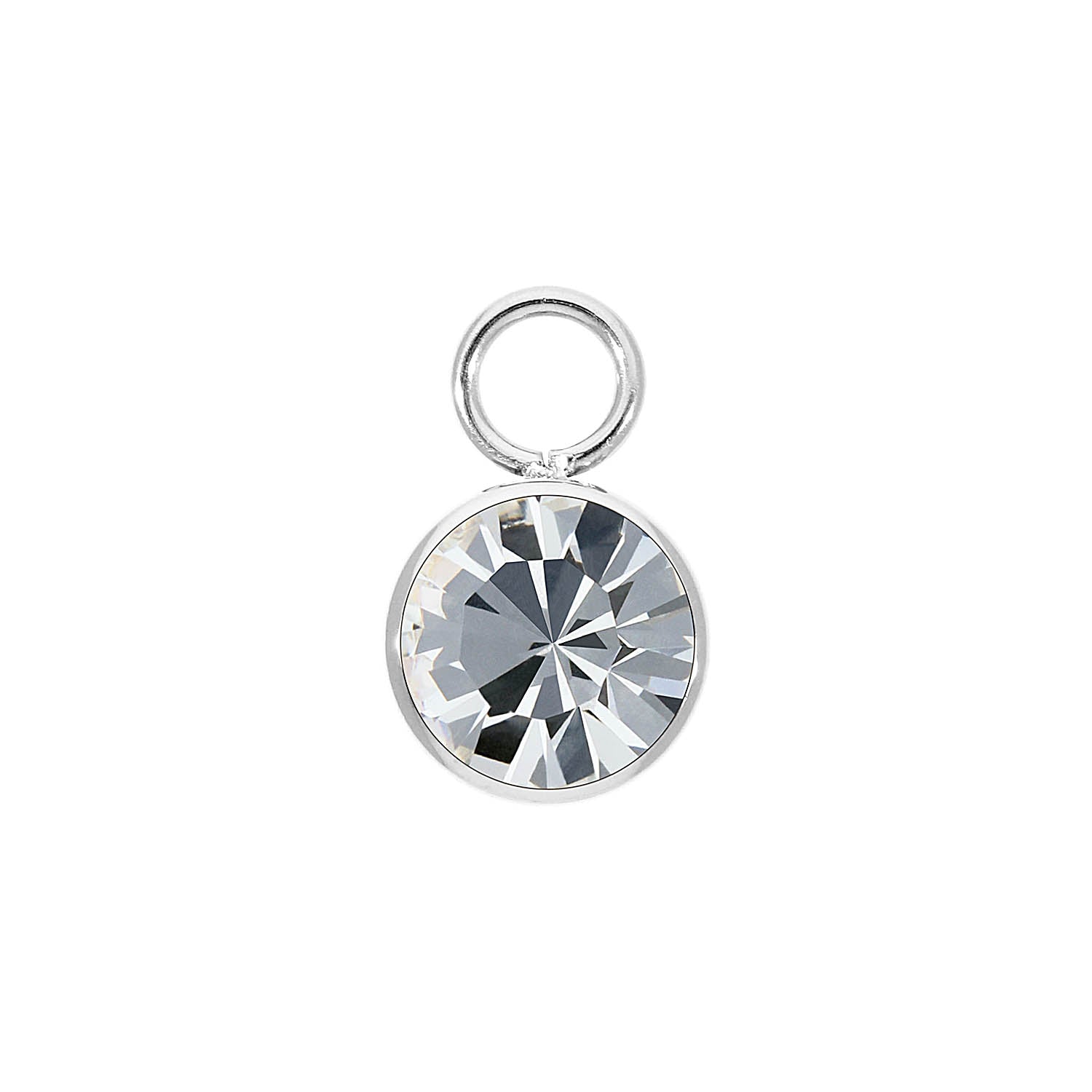 Bottone Charm 0.4" - Silver crystal
