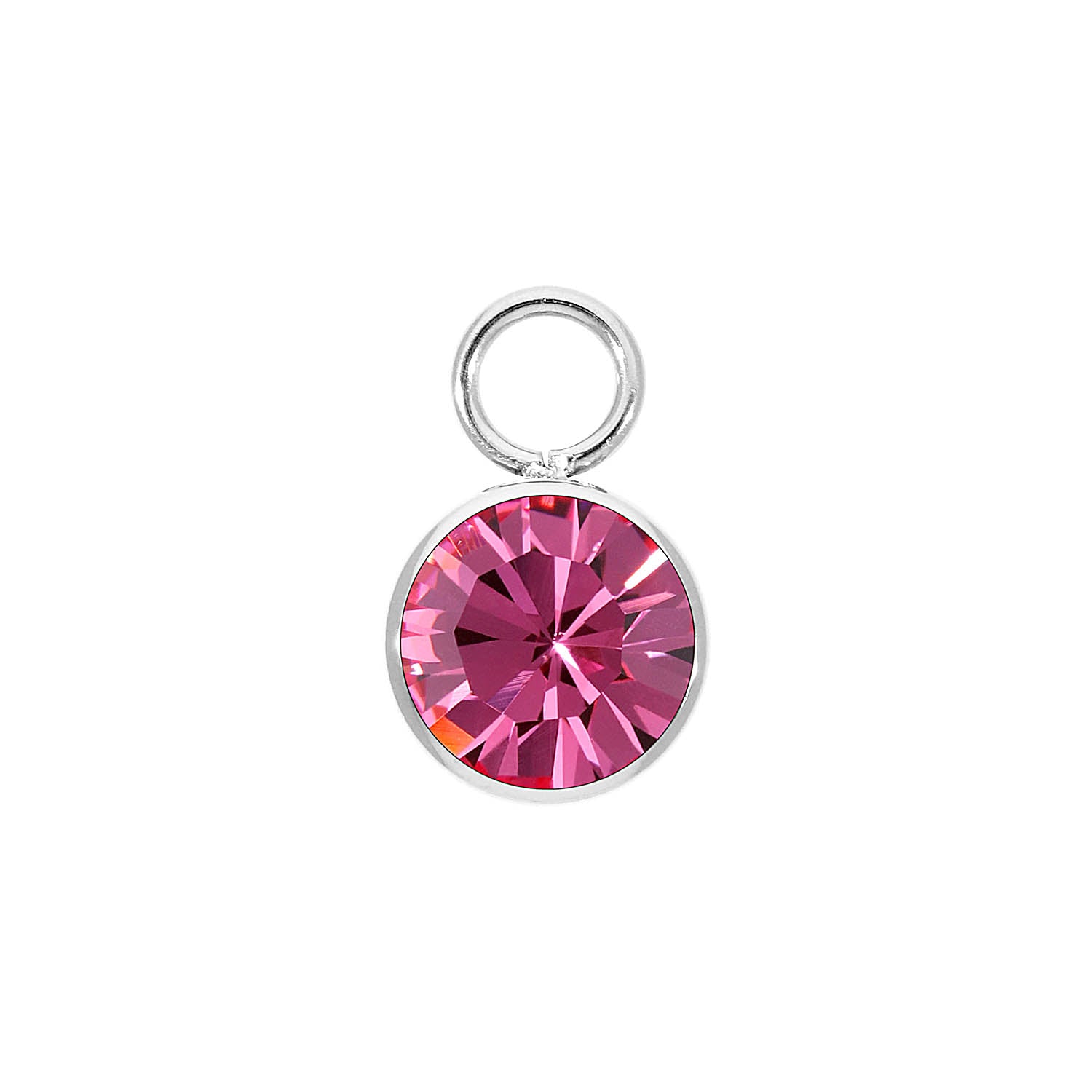 Bottone Charm 0.4" - Silver rose