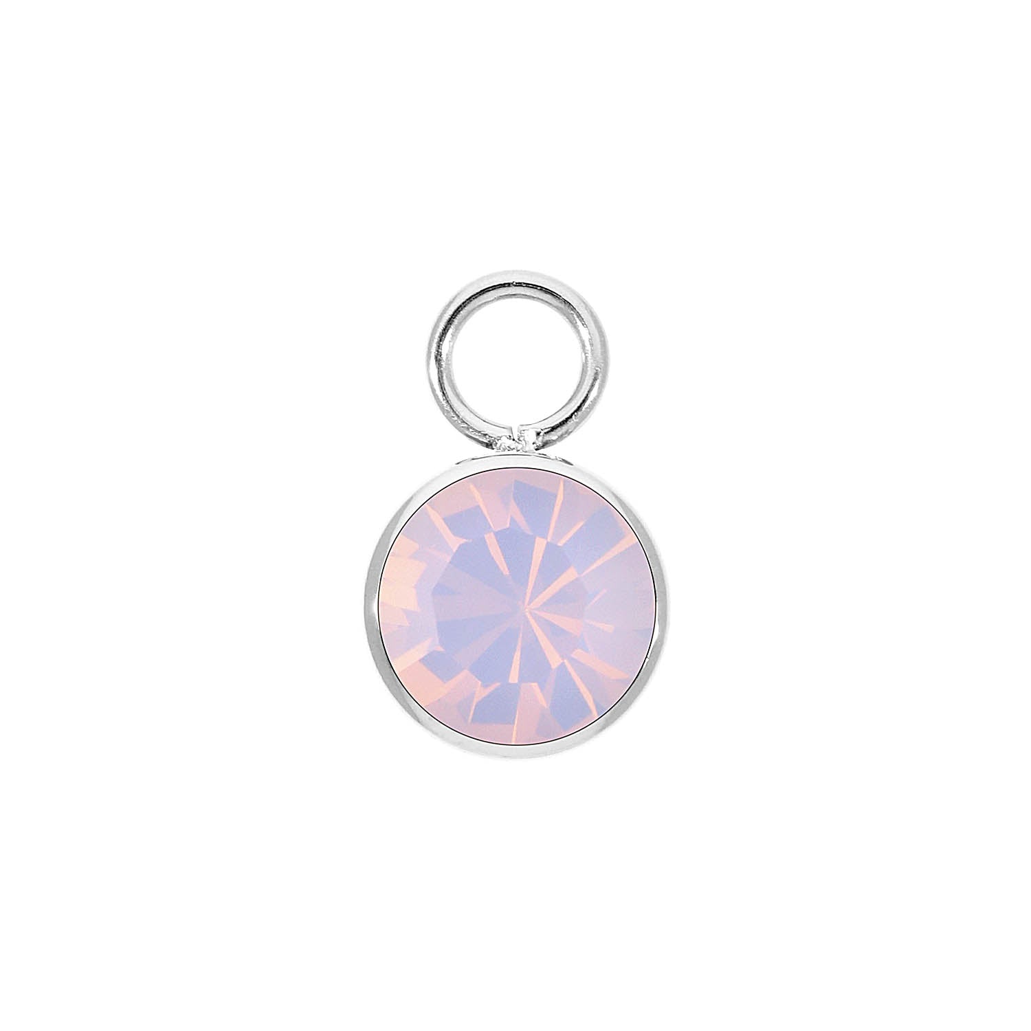 Bottone Charm 0.4" - Silver rose opal