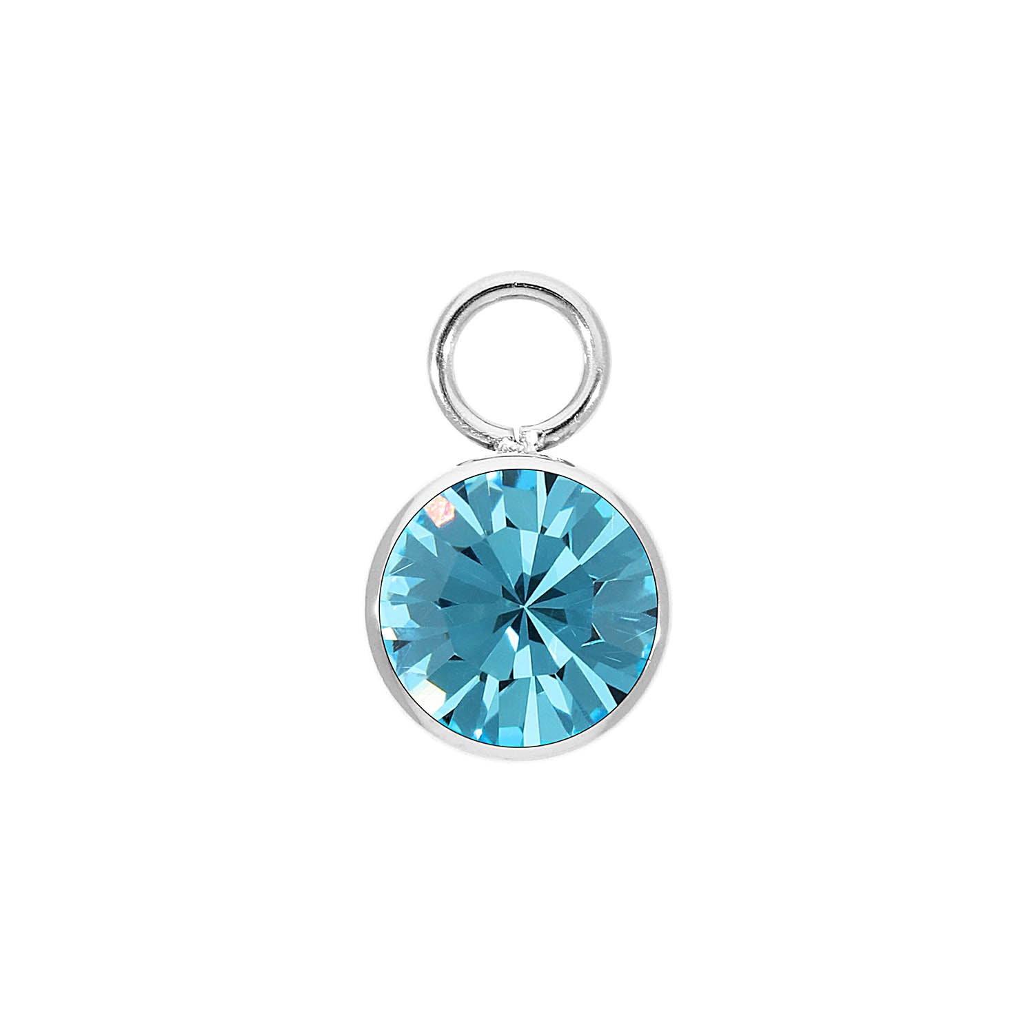 Bottone Charm 0.4" - Silver aquamarine