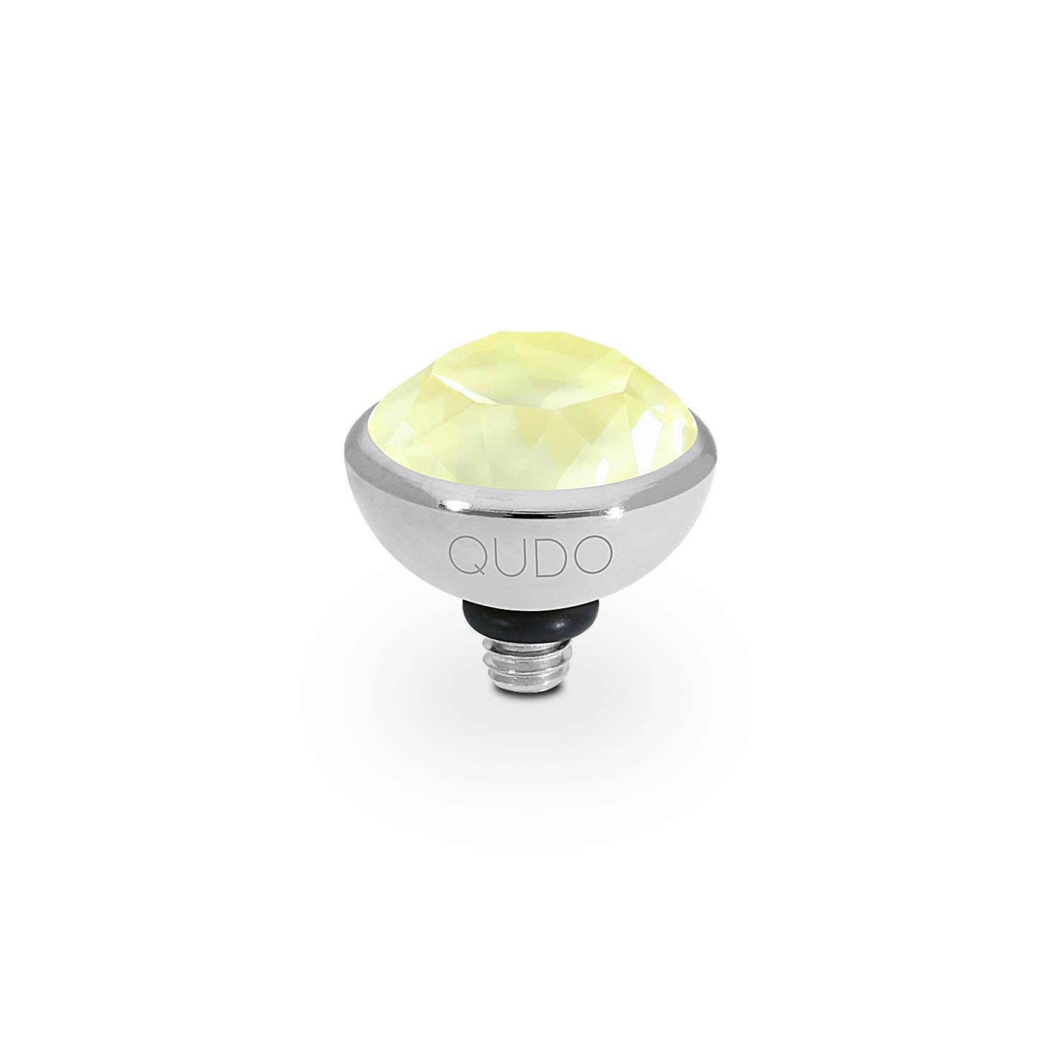 Bottone Top 0.4" - Silver crystal soft yellow ignite